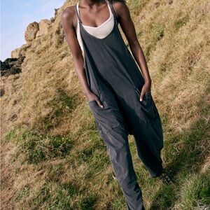 Free People Hot Shot Onesie - Washed Black